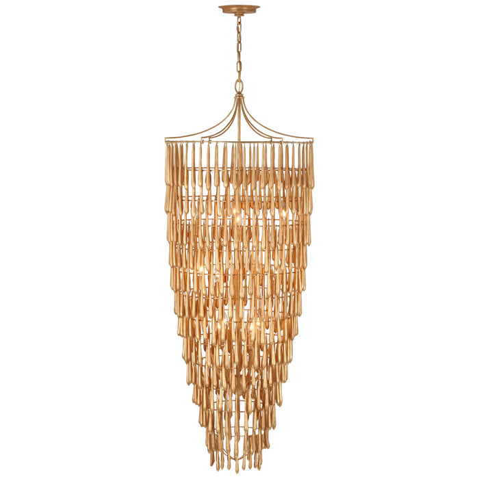 Vacarro LED Chandelier in Antique Gold Leaf