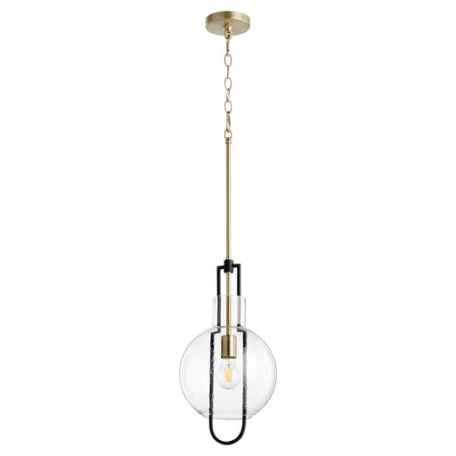 89-10-6980 - Pendant in Textured Black with Aged Brass by Quorum