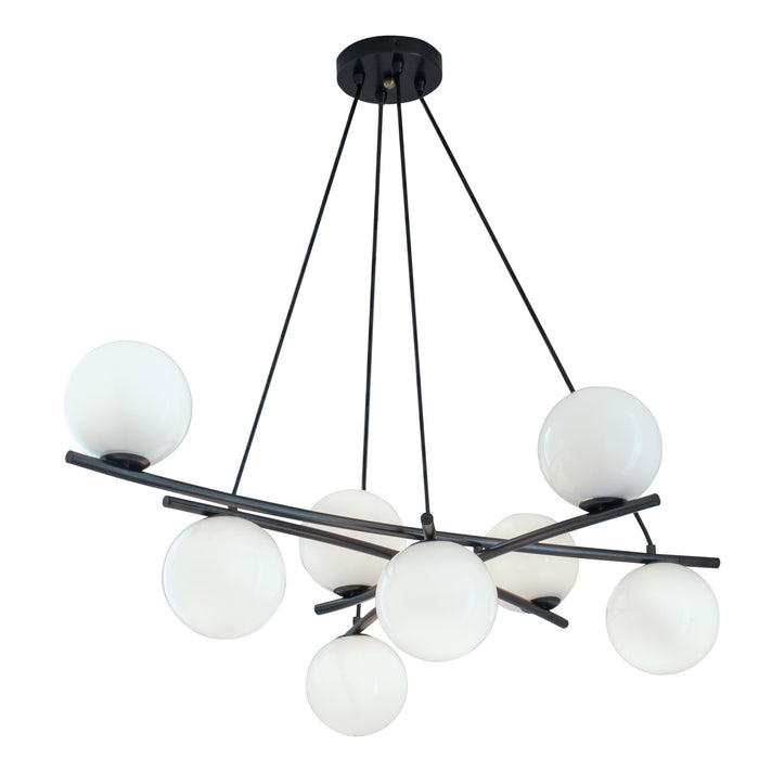 9680-ADB-OP - Perch Chandelier in Acid Dipped Black with Opal Glass by Norwell Lighting