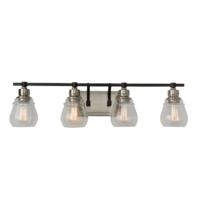 AC11684NB - Nelson 4-Light Vanity in Black & Brushed Nickel by Artcraft