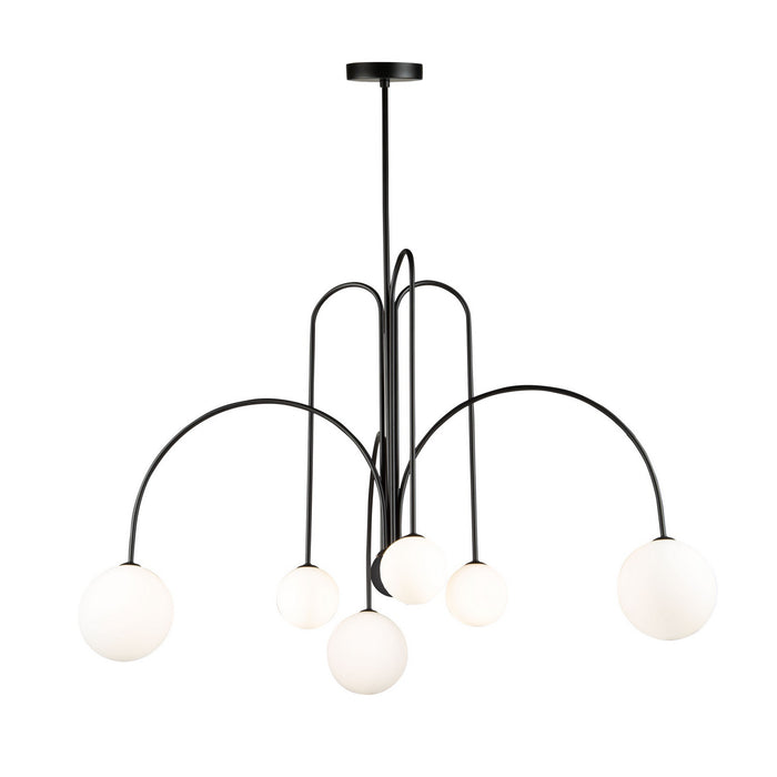 AC6656BK - Comet LED Chandelier in Semi Matte Black by Artcraft