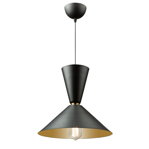 SC13292BK - Tempo 1-Light Pendant in Matte Black & Brass by Artcraft