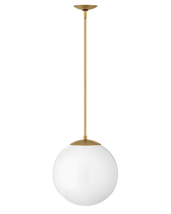 3744HB-WH - Warby 1-Light Pendant in Heritage Brass with White glass by Hinkley Lighting