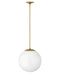 3744HB-WH - Warby 1-Light Pendant in Heritage Brass with White glass by Hinkley Lighting