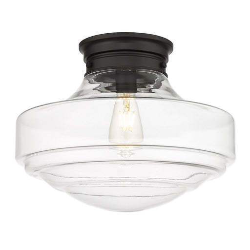 0508-LSF BLK-CLR - Ingalls Large Semi-Flush in Matte Black with Clear Glass by Golden Lighting