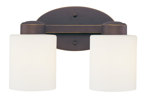 3432-78- Brookings 2-Light Bath Fixture in Bolivian Bronze with Satin White Glass by Dolan Designs