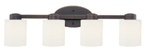 3434-78- Brookings 4-Light Bath Fixture in Bolivian Bronze with Satin White Glass by Dolan Designs