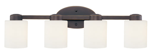 3434-78- Brookings 4-Light Bath Fixture in Bolivian Bronze with Satin White Glass by Dolan Designs