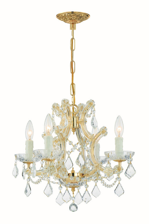 4474-GD-CL-I- Maria Theresa 4-Light Mini Chandelier in Gold by Crystorama