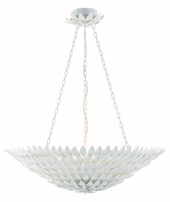 519-MT- Broche 8-Light Chandelier in Matte White by Crystorama