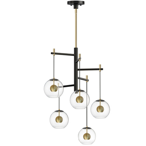 E25158-BKNAB - Nucleus LED Pendant in Black & Natural Aged Brass by ET2