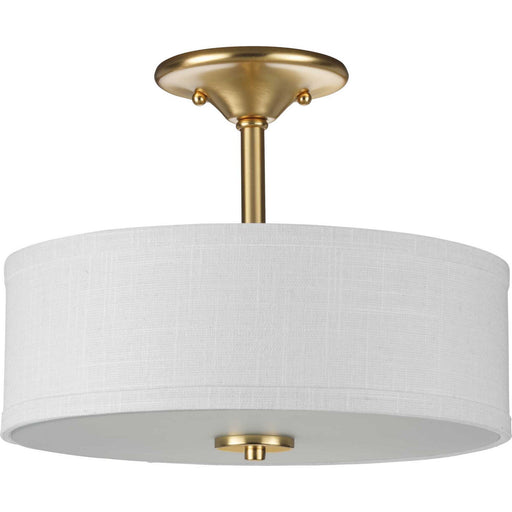 P350129-012 - Inspire 2-Light Semi-Flush Mount in Satin Brass by Progress Lighting