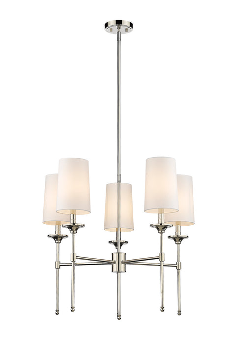 3033-5PN - Emily 5-Light Chandelier in Polished Nickel by Z-Lite Lighting