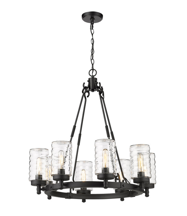 Tahoe Eight Light Outdoor Pendant in Matte Black