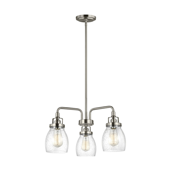 Belton Three Light Chandelier in Brushed Nickel