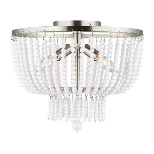 Jackie Three Light Semi-Flush Mount in Brushed Nickel