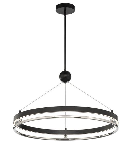 N7994-572-L - Grande Illusion LED Pendant in Coal with Polished Nickel Highlights by Metropolitan