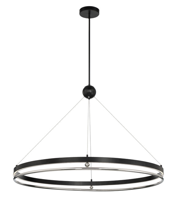 N7995-572-L - Grande Illusion LED Pendant in Coal with Polished Nickel Highlights by Metropolitan