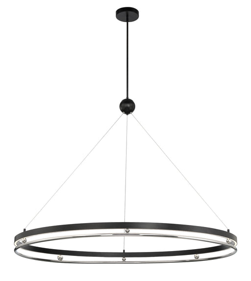 N7996-572-L - Grande Illusion LED Pendant in Coal with Polished Nickel Highlights by Metropolitan
