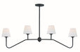 KEE-A3004-BF- Keenan 4-Light Chandelier in Black Forged by Crystorama