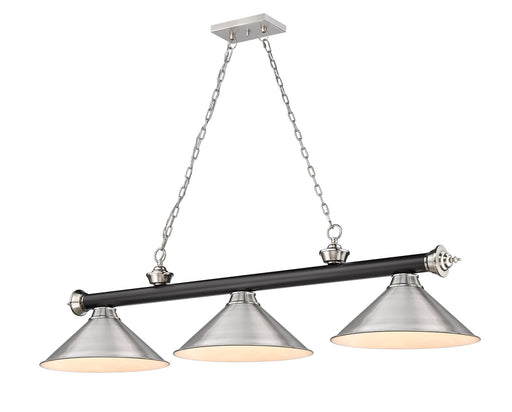 2306-3MB-BN-BN15 - Cordon 3-Light Billiard in Matte Black & Brushed Nickel by Z-Lite Lighting