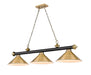 2306-3MB-RB-RB15 - Cordon 3-Light Billiard in Matte Black & Rubbed Brass by Z-Lite Lighting