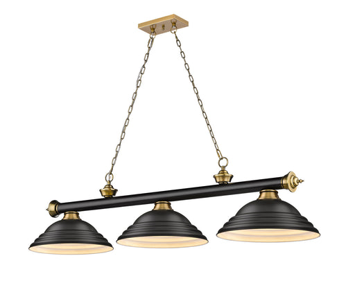 2306-3MB-RB-SMB - Cordon 3-Light Billiard in Matte Black & Rubbed Brass by Z-Lite Lighting