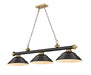 2306-3MB-RB-SMB - Cordon 3-Light Billiard in Matte Black & Rubbed Brass by Z-Lite Lighting