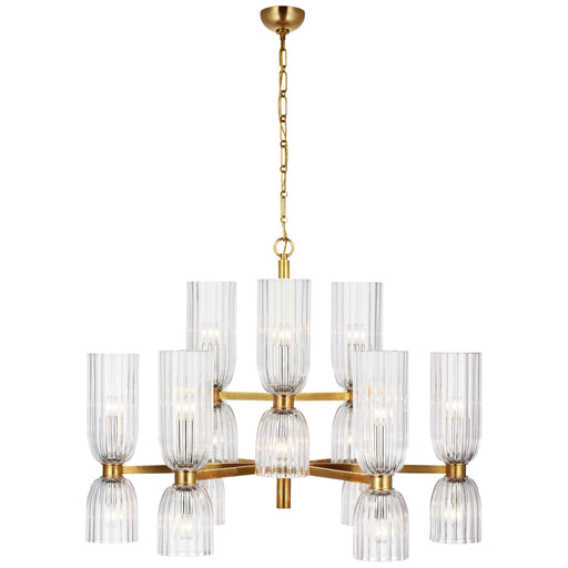 Asalea LED Chandelier in Hand-Rubbed Antique Brass