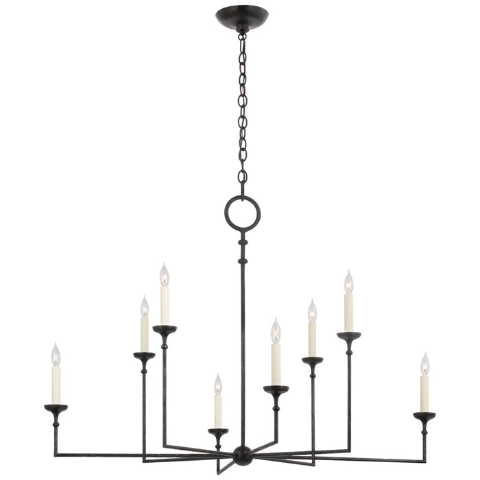 Rowen LED Chandelier in Aged Iron