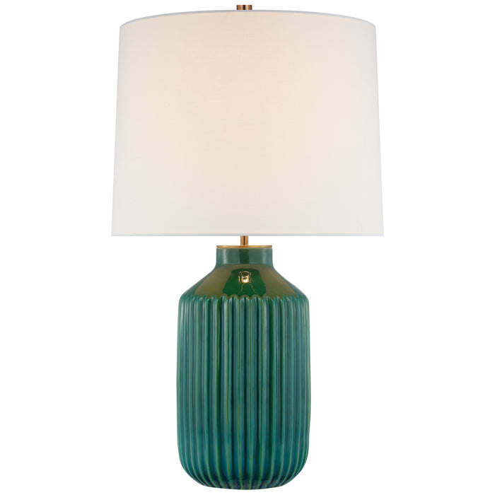 Braylen LED Table Lamp in Emerald Green Crackle