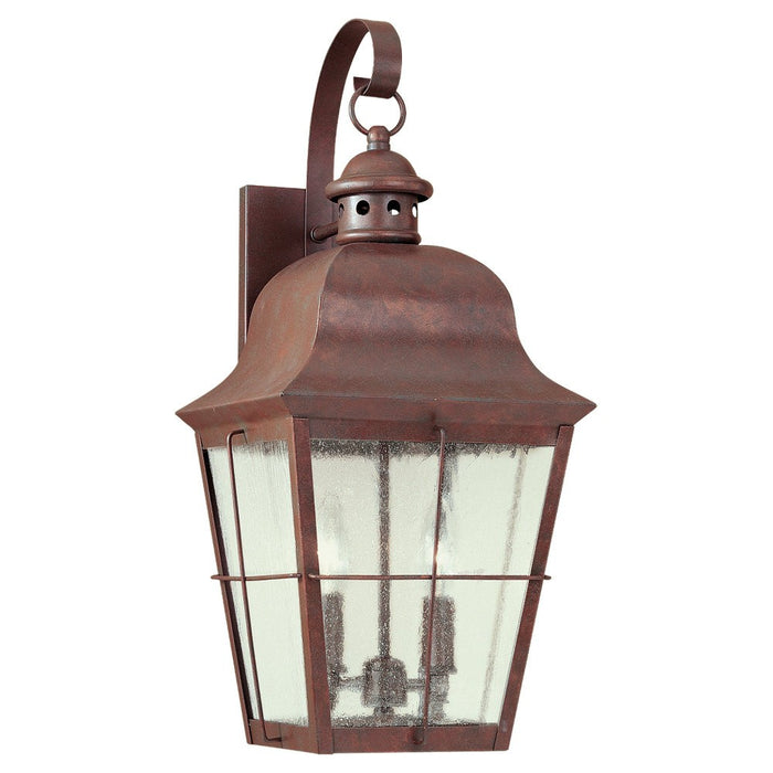 Chatham Two Light Outdoor Wall Lantern in Weathered Copper