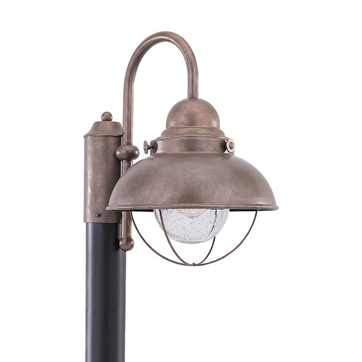 Sebring One Light Outdoor Post Lantern in Weathered Copper