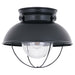 Sebring One Light Outdoor Flush Mount in Black