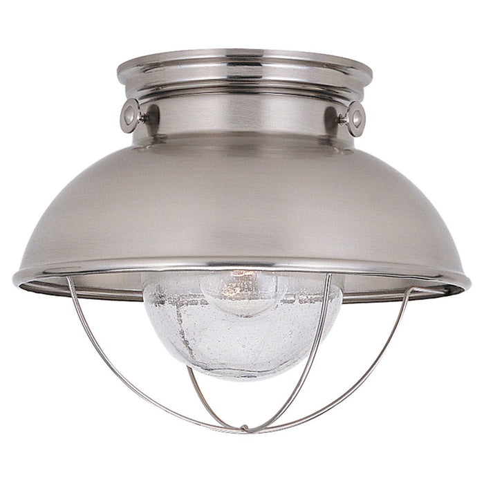 Sebring One Light Outdoor Flush Mount in Brushed Stainless