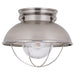 Sebring One Light Outdoor Flush Mount in Brushed Stainless