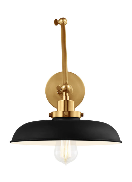 CW1171MBKBBS - Wellfleet 1-Light Wall Sconce in Midnight Black & Burnished Brass by Visual Comfort Studio