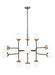 Cafe 12 Light Chandelier in Satin Brass