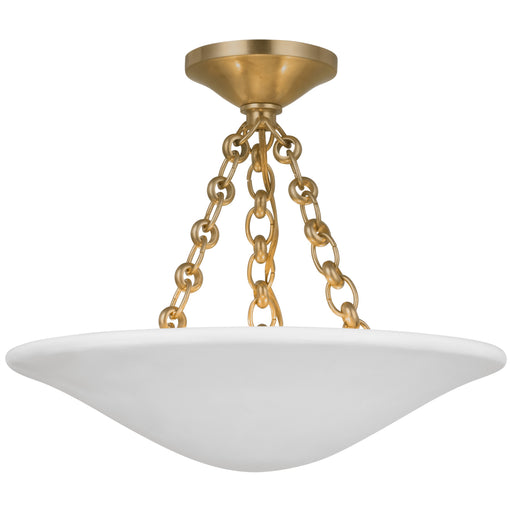 Mollino LED Semi Flush Mount in Hand-Rubbed Antique Brass