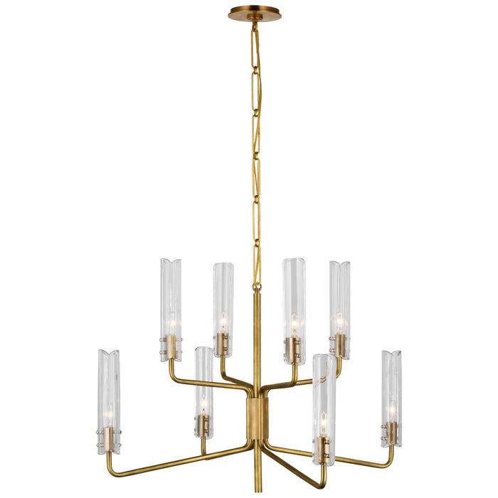 Casoria LED Chandelier in Hand-Rubbed Antique Brass