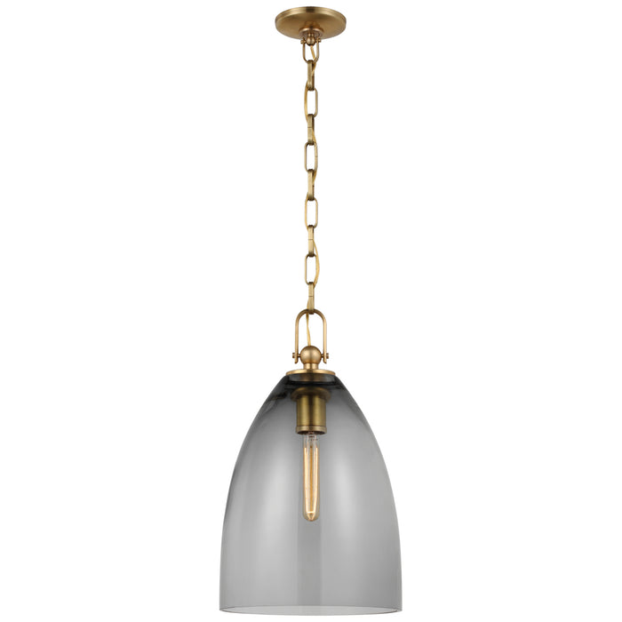 Andros LED Pendant in Antique-Burnished Brass