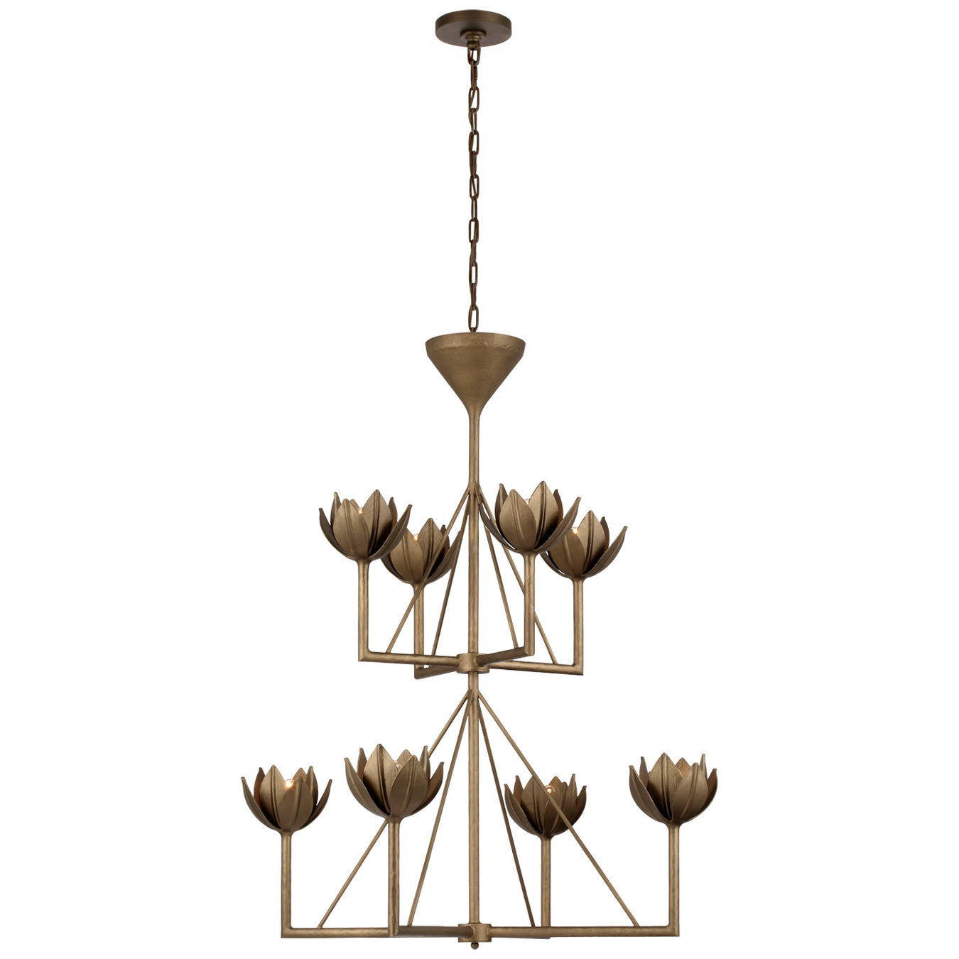 Alberto Eight Light Chandelier in Antique Bronze Leaf