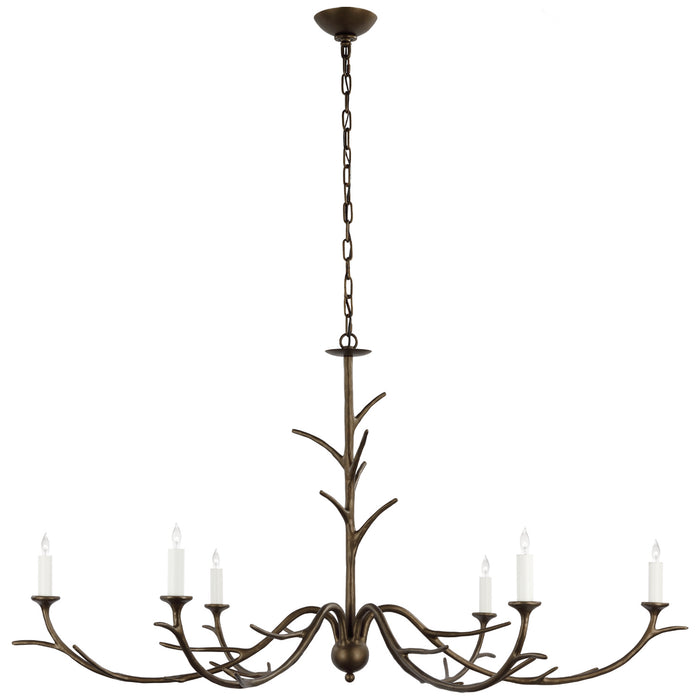 Iberia Six Light Chandelier in Antique Bronze Leaf