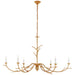 Iberia Six Light Chandelier in Antique Gold Leaf