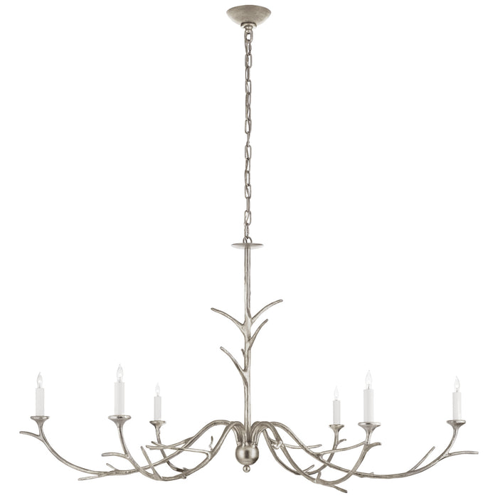 Iberia Six Light Chandelier in Burnished Silver Leaf