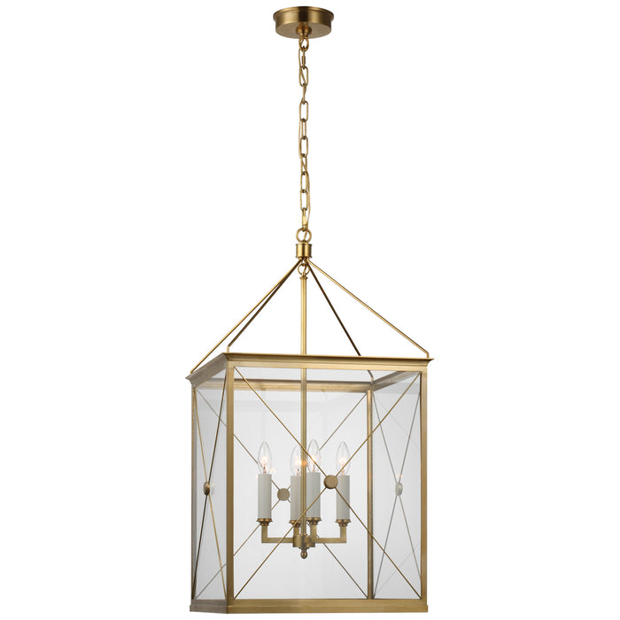 Rossi LED Lantern in Antique-Burnished Brass