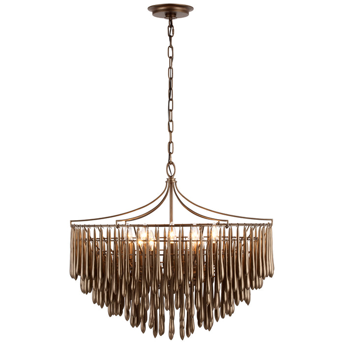 Vacarro LED Chandelier in Antique Bronze Leaf