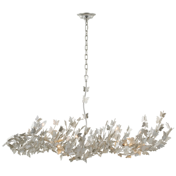 Farfalle LED Linear Chandelier in Burnished Silver Leaf