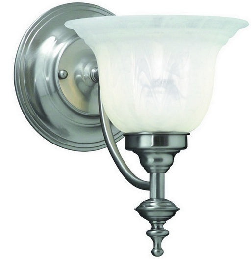 667-09- Richland Wall Sconce in Satin Nickel with Alabaster Glass by Dolan Designs