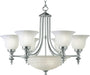 665-09- Richland 2-Tier Bowl Chandelier in Satin Nickel with Alabaster Glass by Dolan Designs